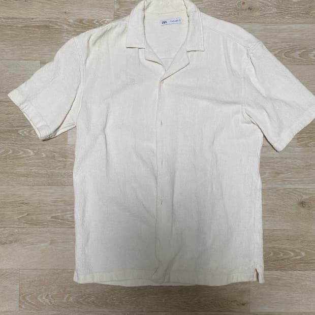 자라 반팔 오픈카라 셔츠 L