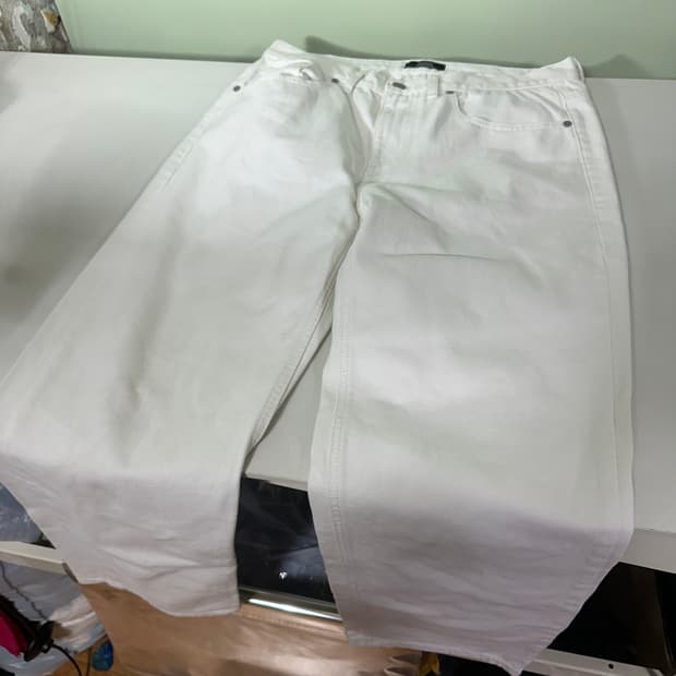 L 33 무신사스탠다드 무탠다드 크림화이트 일자핏 데님팬츠 청바지