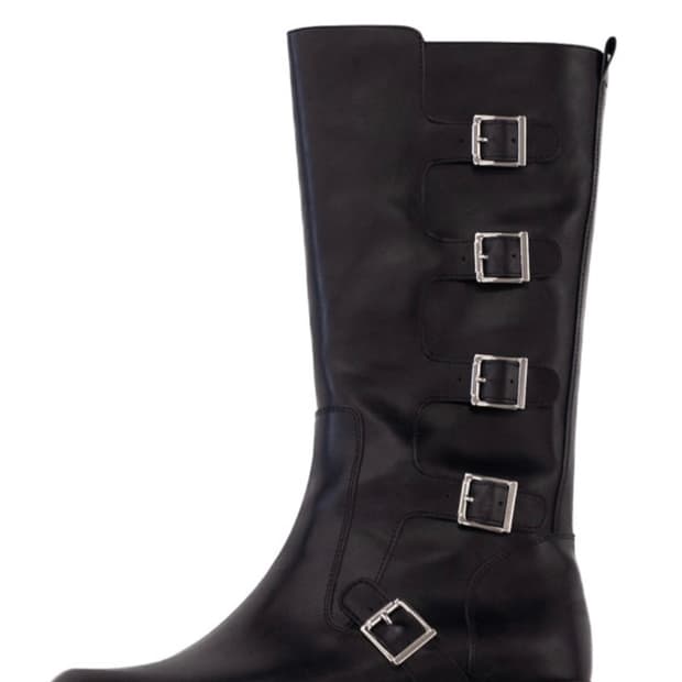 레씨토 Round Toe Long Walker Boots_[Black]
