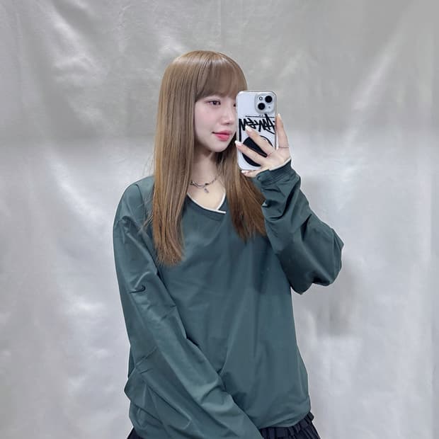 나이키 GOLF 사이드 스우시 카키 풀오버 웜업 