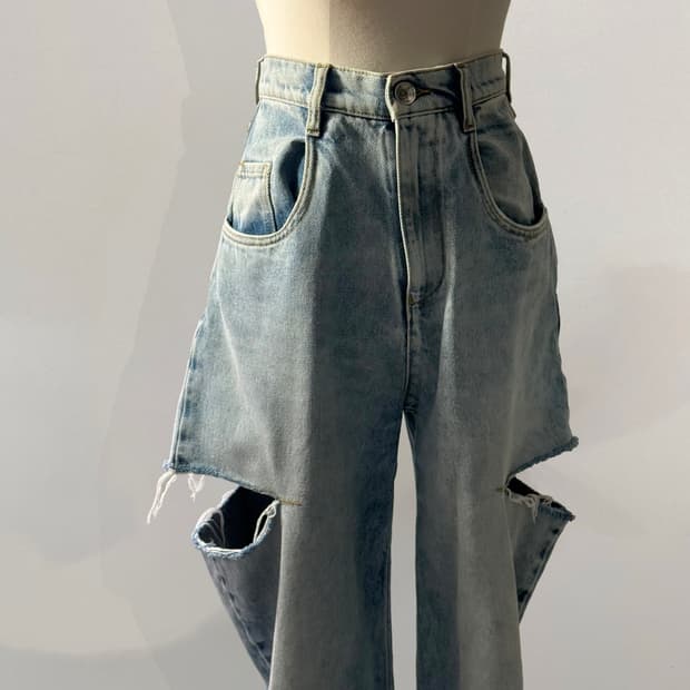 메종마르지엘라 컷아웃 데님팬츠