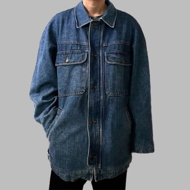 (105) 베네통 안감 양털 데님코트