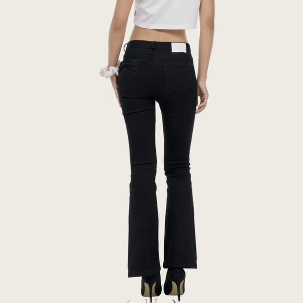 (S->M) 클리시어 black ribbon 로우라이즈 사이즈 교환