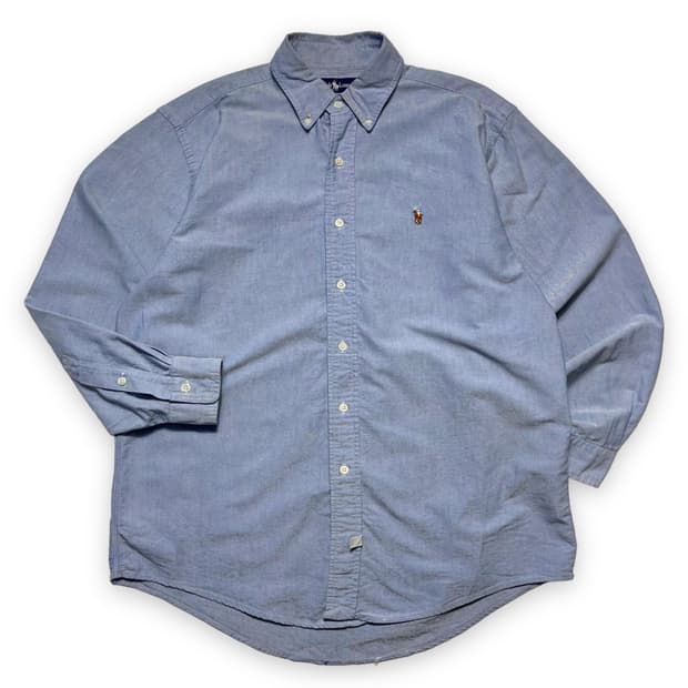 폴로 스카이블루 코튼 셔츠