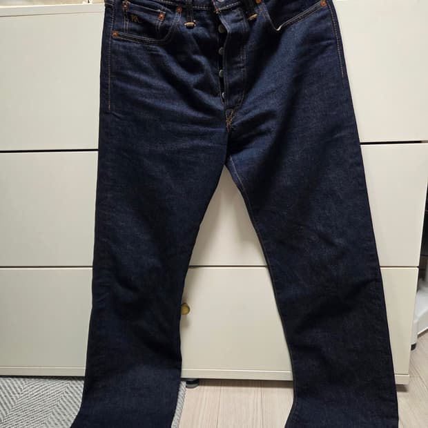 RRL 로우 스트레이트 원 워시 셀비지 진