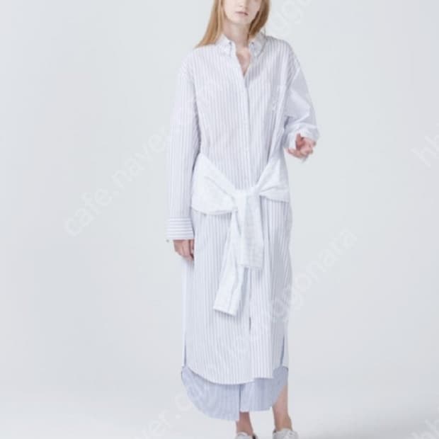 렉토 RECTO 스트라이프 셔츠형 롱 원피스 F사이즈