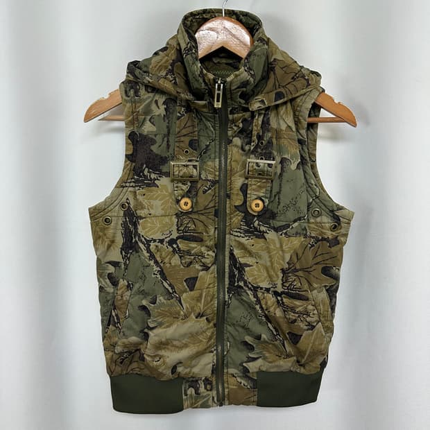Warg Round  여자 카모 패딩 베스트 조끼 M