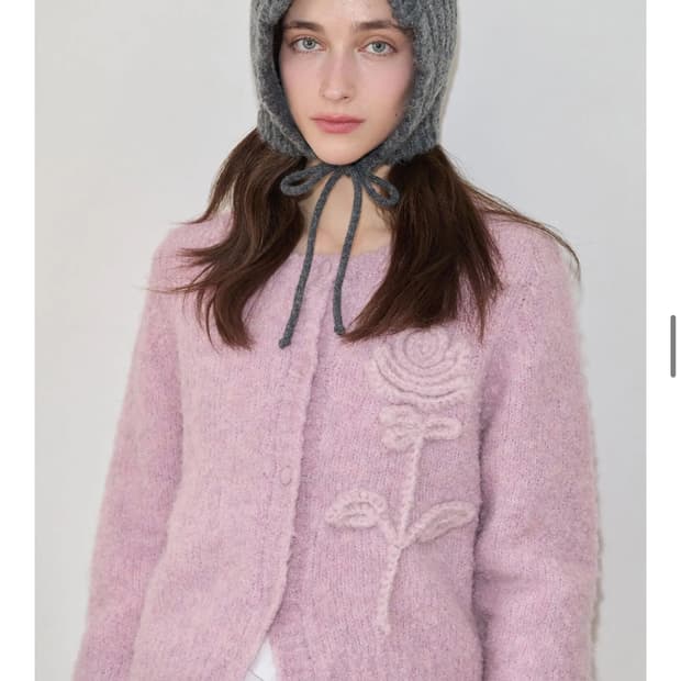 시눈 로즈 플라워 장원영 가디건 라일락 핑크 더바넷 타낫 아카이브제이투유