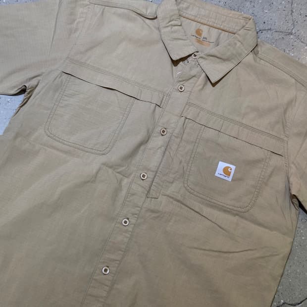 Carhartt 칼하트 베이지 포켓반팔셔츠
