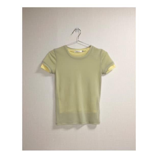 moussy 메쉬 레이어드 레몬 반팔