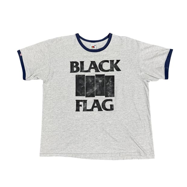 빈티지 2000s Black Flag 블랙 플래그 링거 티셔츠