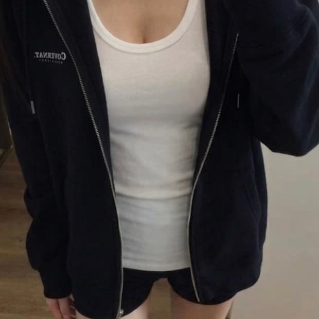 커버낫 스몰 로고 후드집업