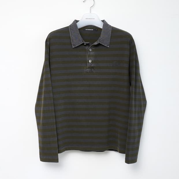 해칭룸 VTG Stripe Polo Tee Dyed Yellow