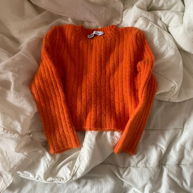 Zara 자라 니트 크롭 니트 골지 니트 빈티지 니트 모리 니트 긴팔니트