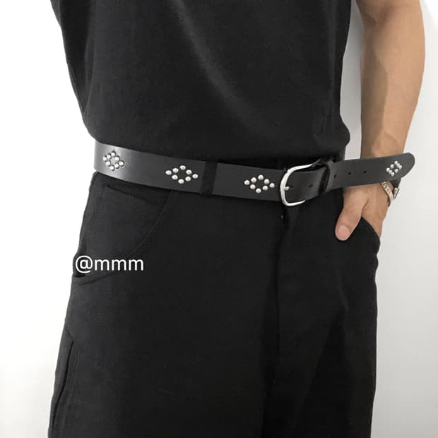 다이아 스터드 이태리레더 벨트