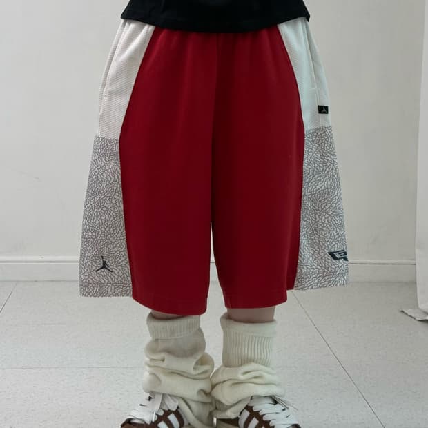 조던 레드 오버핏 반바지