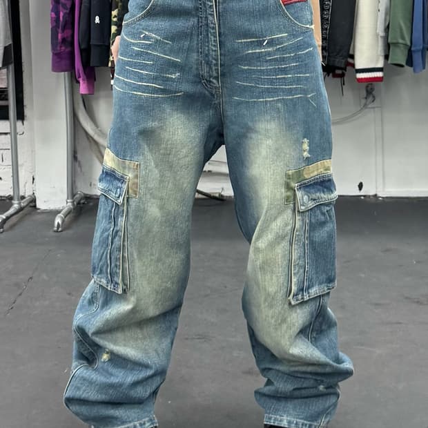 도그타운 카모 데님 카고팬츠