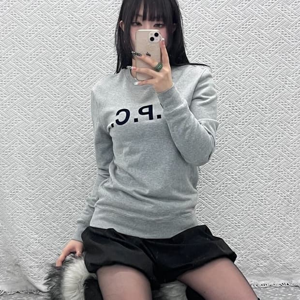 아페쎄 캐주얼 모던 빈티지 빅 스펠로고 맨투맨 XS C10546