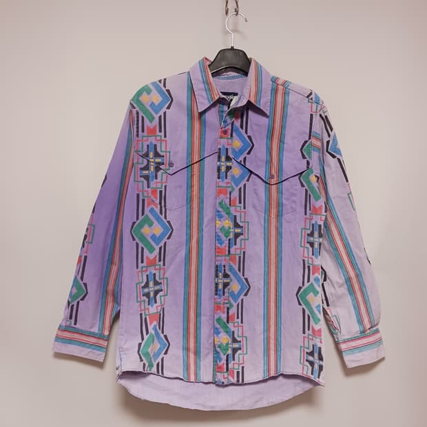 랭글러 80S 브러시팝퍼 노르딕패턴셔츠