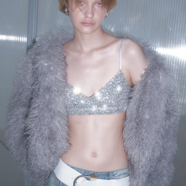 오버듀플레어 스팽글 뷔스티에 탑 (새상품)