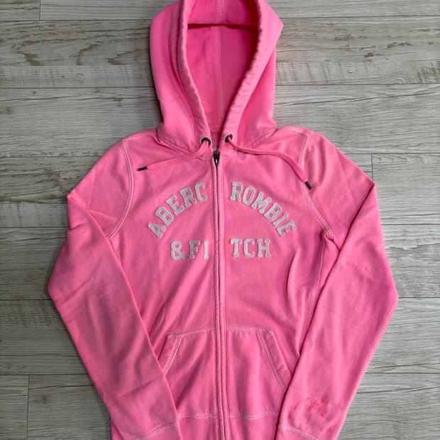 아베크롬비 딱붙핏 후드집업 핑크 s