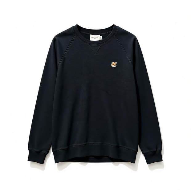 Maison Kitsuné 메종키츠네 폭스 헤드 패치 맨투맨 블랙 XXL