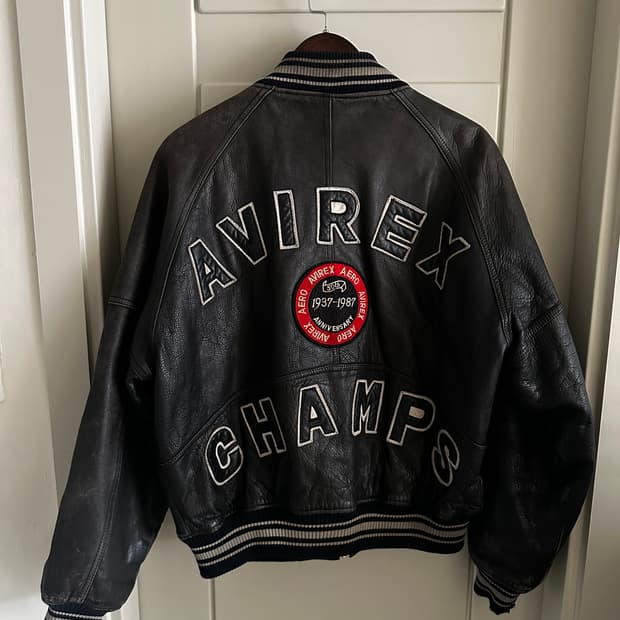 Avirex 아비렉스 50주년 챔스 레더 바시티 자켓 