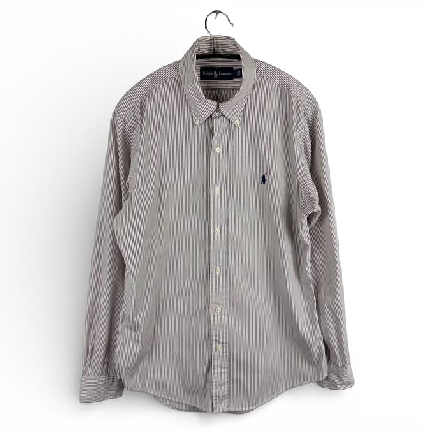 (F) 랄프로렌 레드 스트라이프 코튼 셔츠