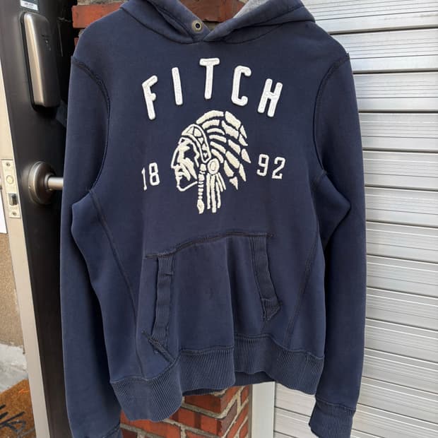 아베크롬비 인디언 자수 네이비 후드티 