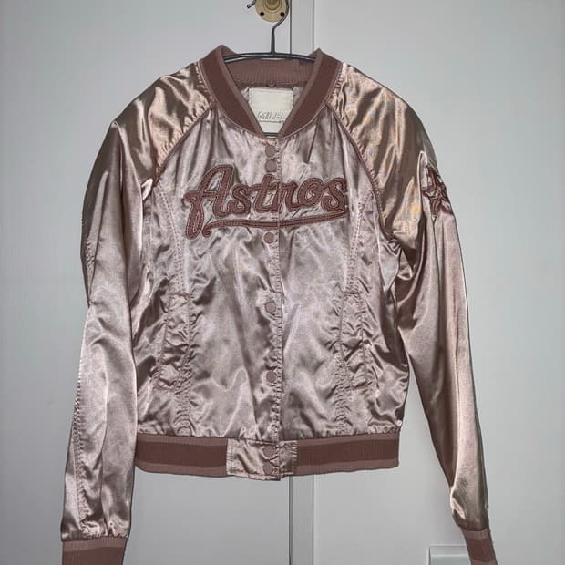 MLB 봄버 바시티 자켓 펄 누디핑크