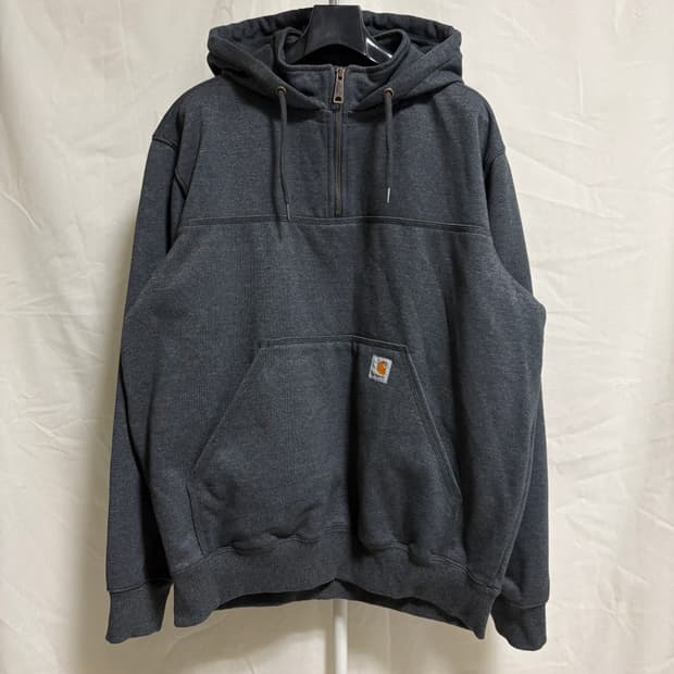 (민트급) 칼하트 레인디펜더 헤비웨이트 하프집업 후드 / 카본히터, L