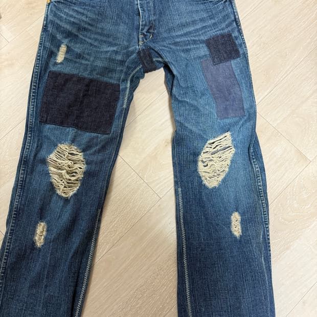 넘버나인 03aw 커트기 패치 데님