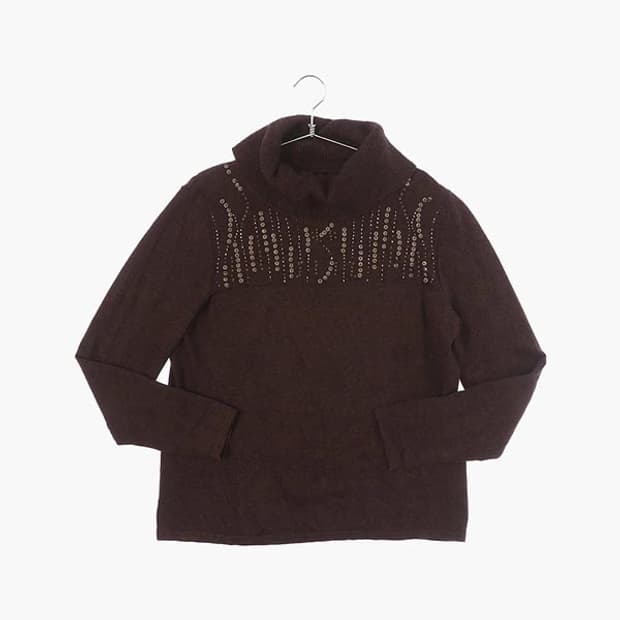 HAGGAR 터틀넥 베이직 니트 스웨터 L / USA 