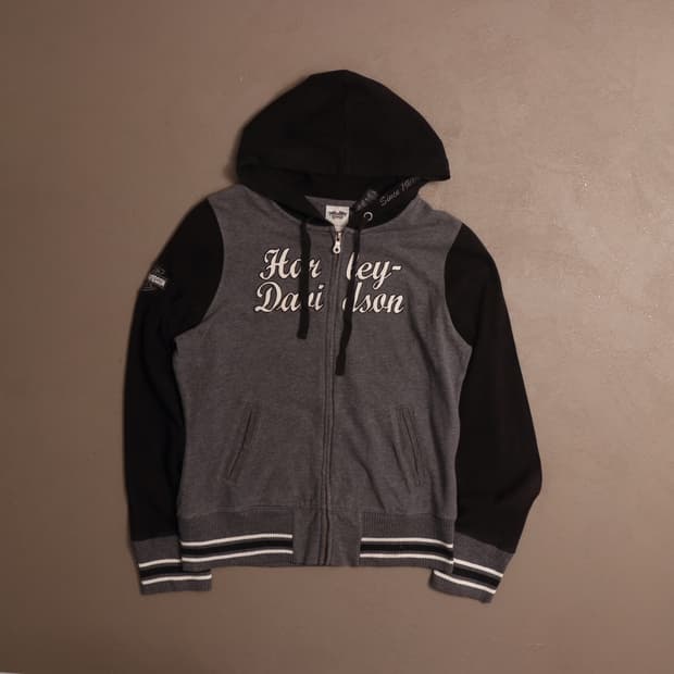00's 할리데이비슨 y2k 로고 후드집업 A1419