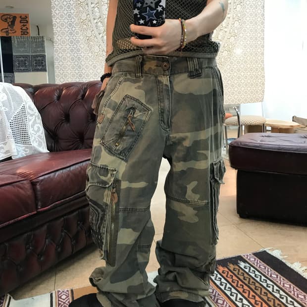 빈티지 카모 카고팬츠 