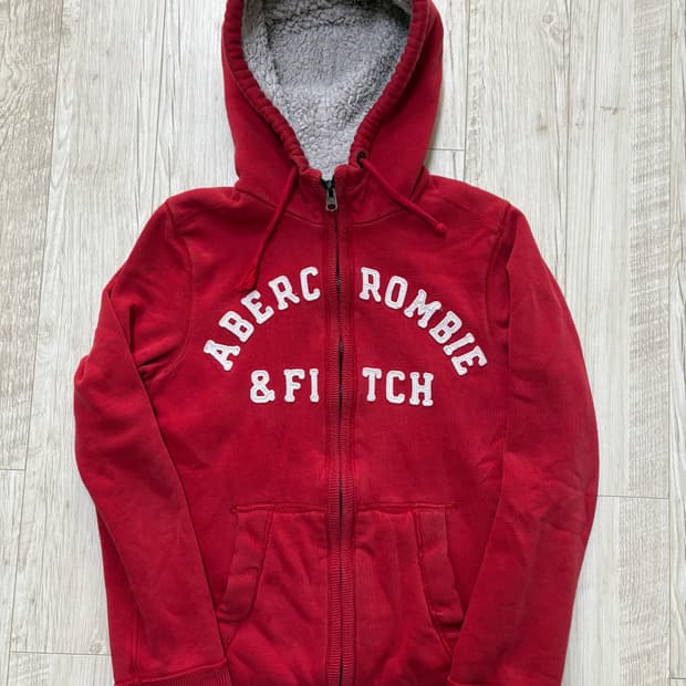 아베크롬비 후드집업 레드 m