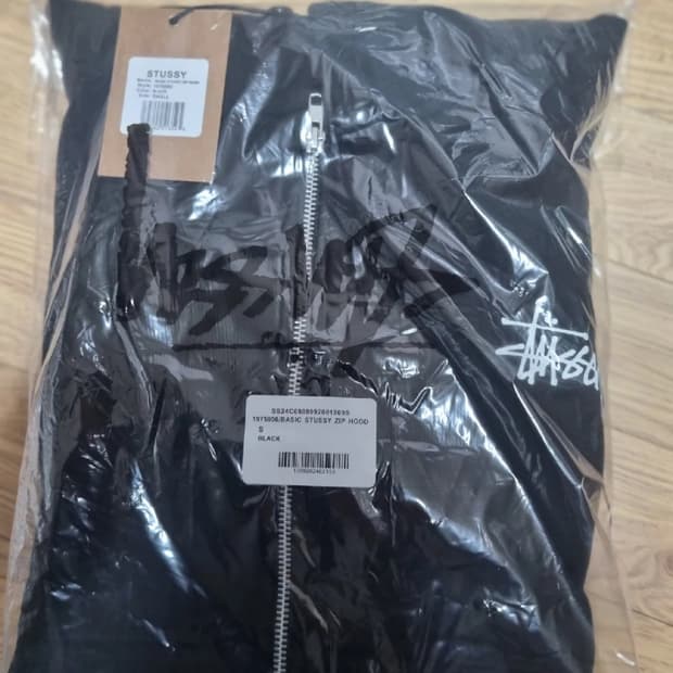 새상품 스투시 집업후드 블랙