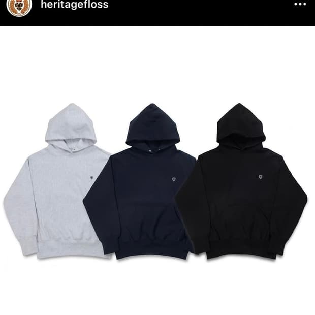 헤리티지플로스 클로버 후드티 네이비 s