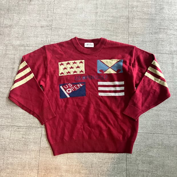 일본빈티지 1895uspen 올드스쿨스트릿 사이드라인 니트스웨터