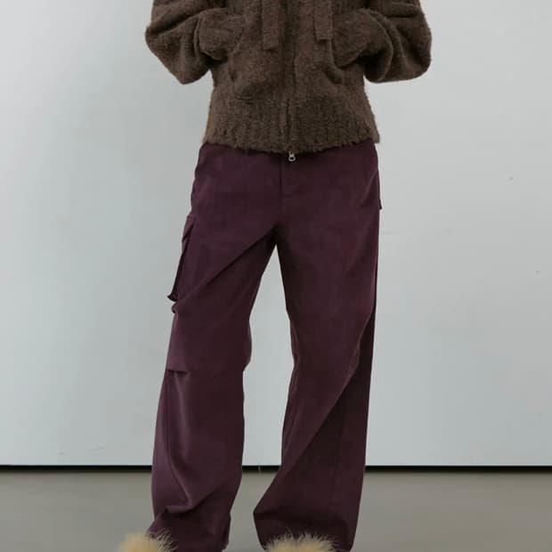 마조네 코듀로이 팬츠 퍼플 m사이즈