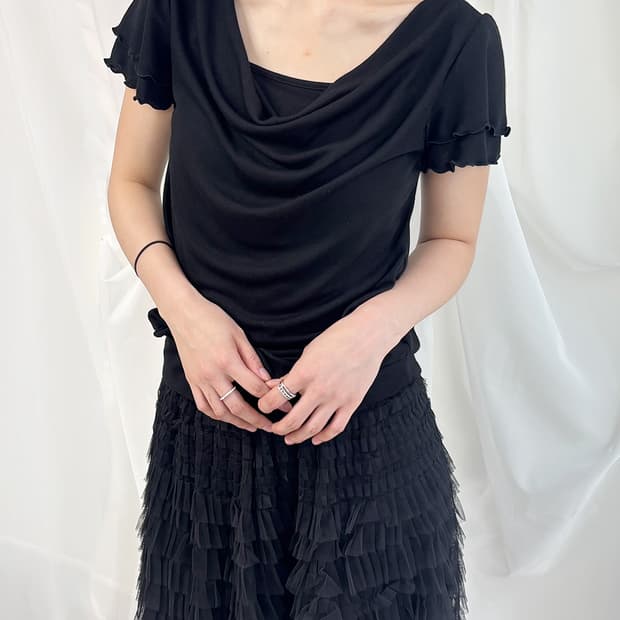 PRASH NOTES neck drape cowl top