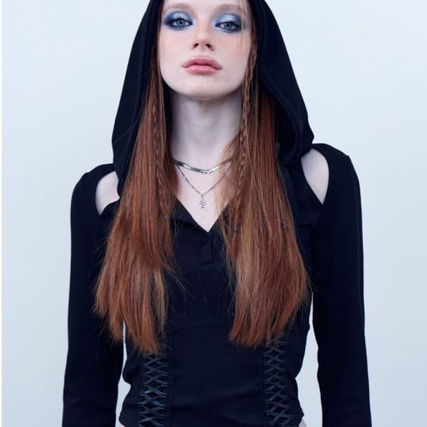 힐다 코르셋 후드 블랙