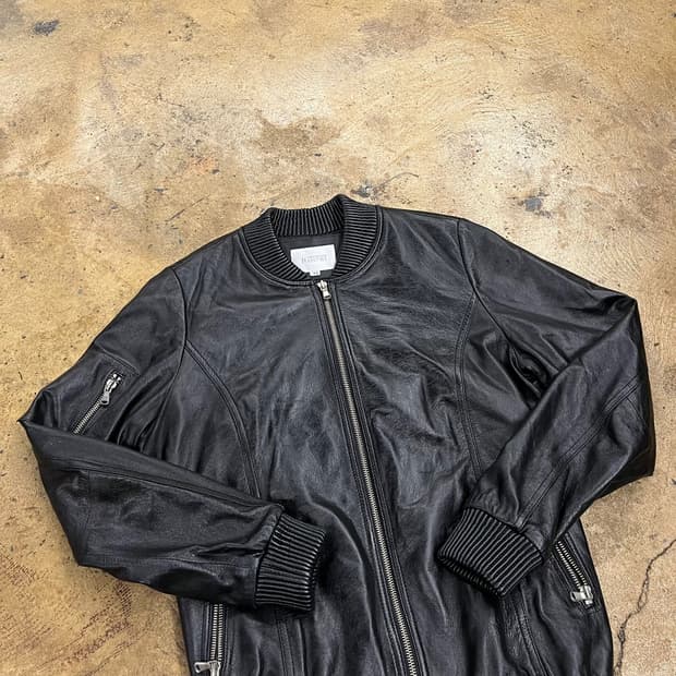 [정품/77] 헤스티지 양가죽 블루종 자켓 b14