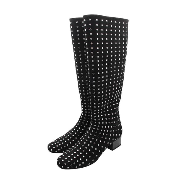 생로랑 크리스탈 스터드 롱부츠 37