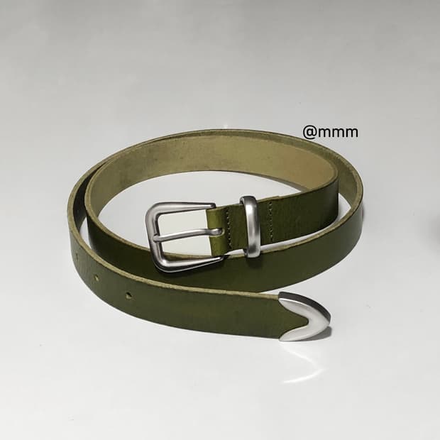 [Unisex] 말차라떼 웨스턴 장식 가죽 벨트