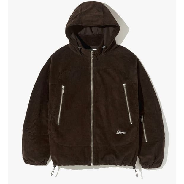 LORES 코듀로이 후드 자켓 브라운