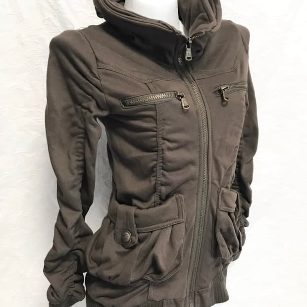 일본 빈티지 digdeep 디그딥 y2k 셔링 하이넥 집업