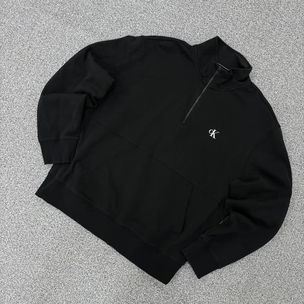 L 캘빈클라인 진스 반집업 긴팔티 0407J