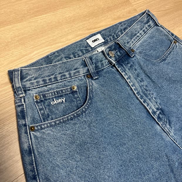 오베이 빅위그 베기 데님 라이트 인디고 32사이즈