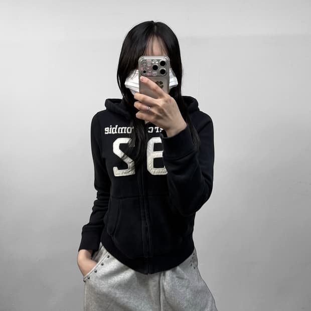 아베크롬비 스펠 로고 후드집업 네이비